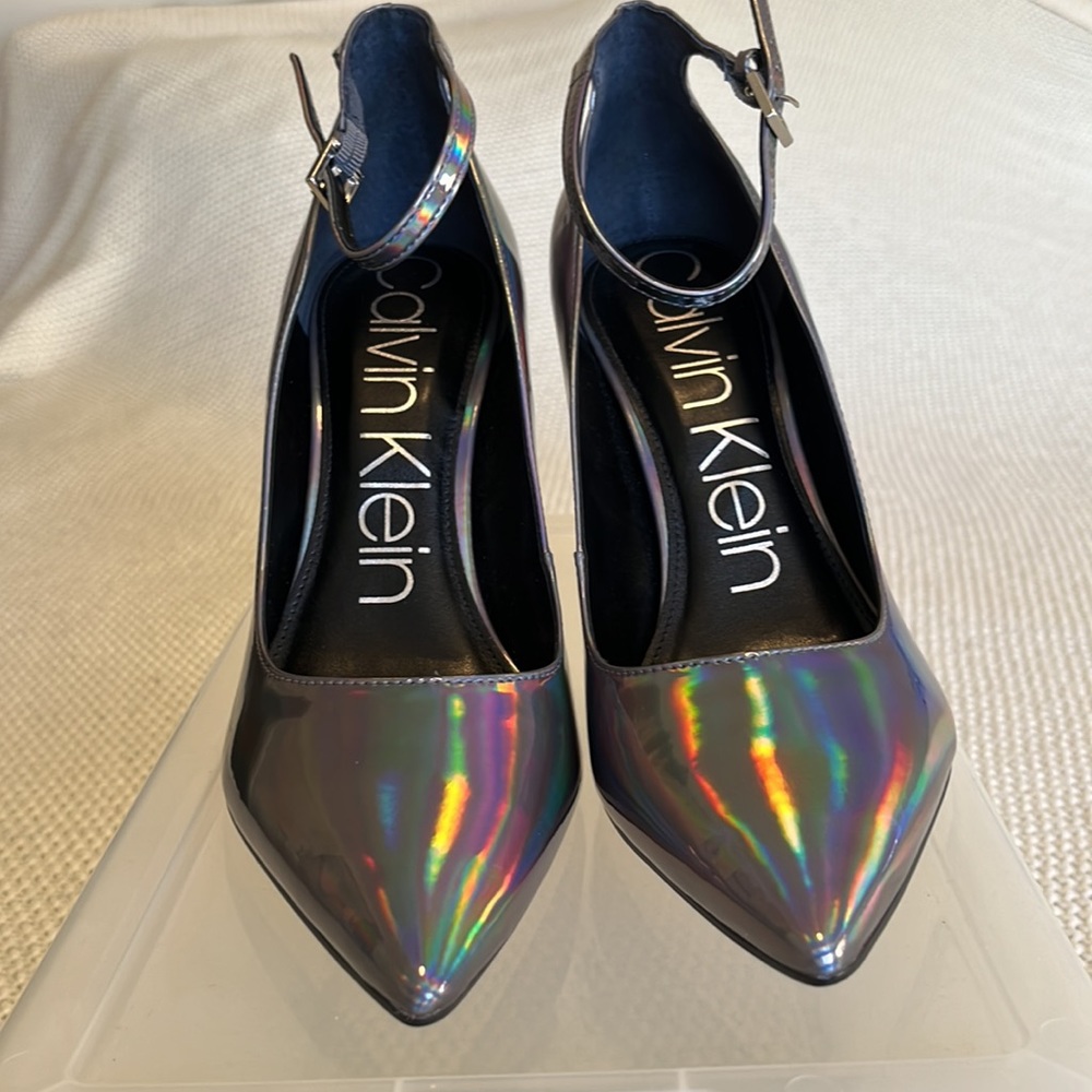 Dark Iridescent Calvin Klein Stiletto Heels - Picture 3 of 12